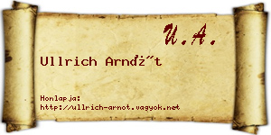 Ullrich Arnót névjegykártya